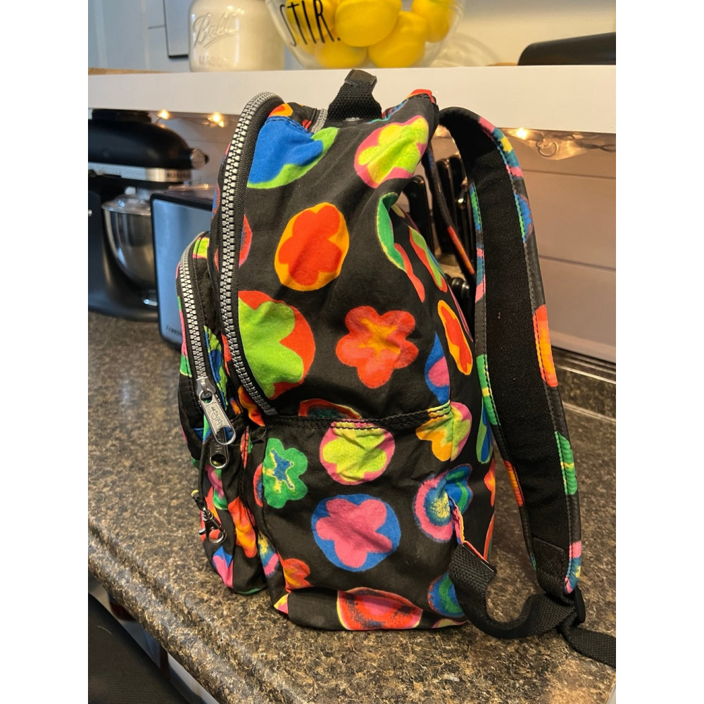 Rare Kipling Funky Flower Backpack - Picture 2 of 10
